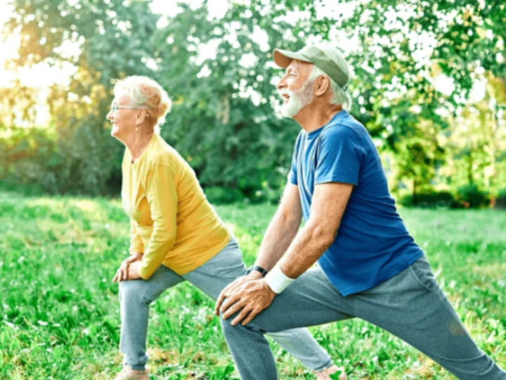 Adults exercising